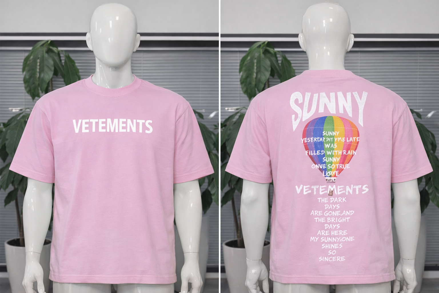 T-shirt Oversize Rose VETEMENTS “Sunny” – Coupe Oversize | Taille XL