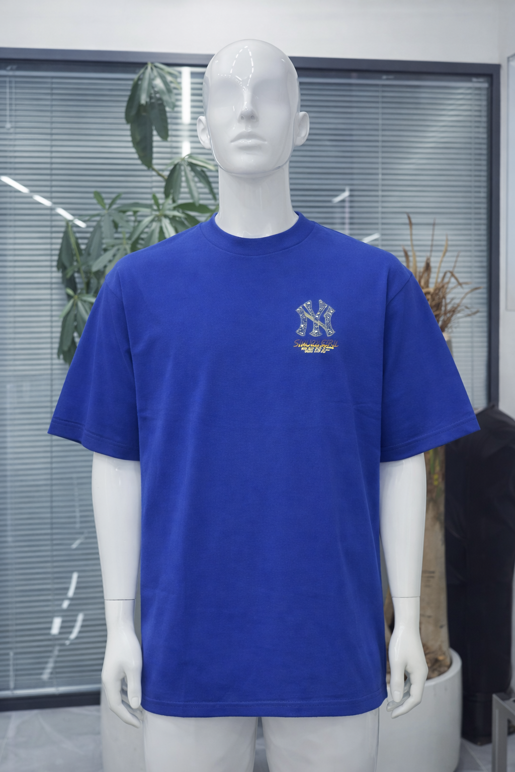 T-shirt Oversize Bleu “SINGERL NY” – Style Streetwear | Taille XL