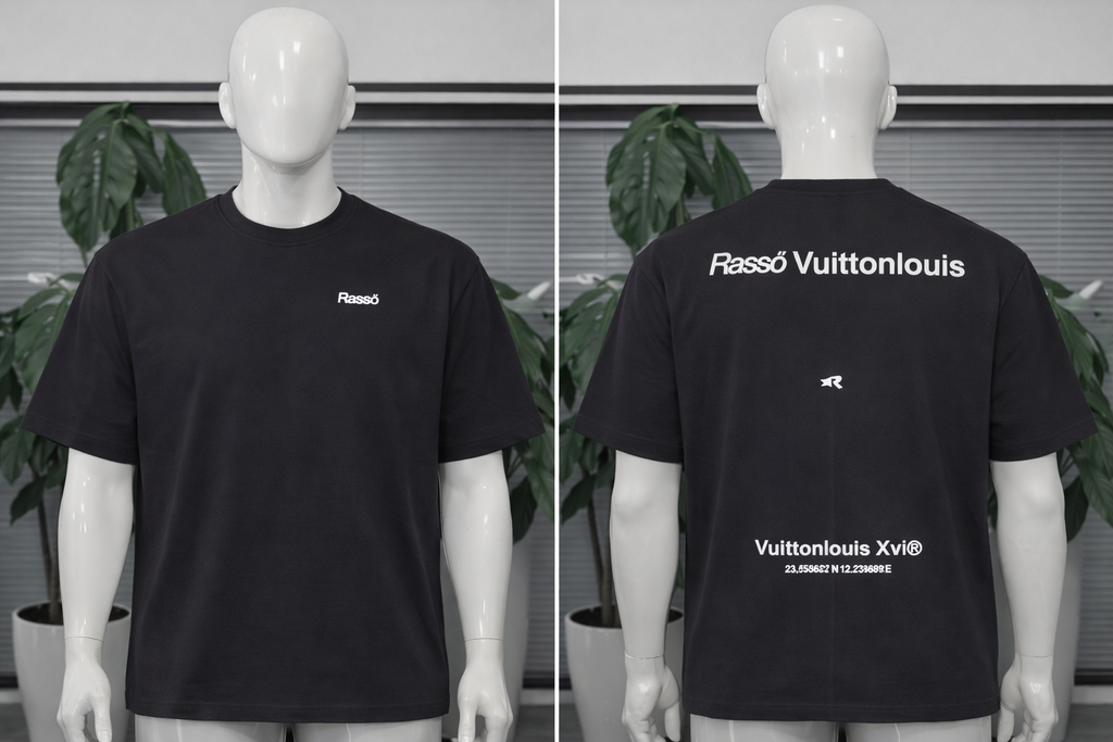 T-shirt Oversize Noir Rassó® – Design Minimal Premium | Taille XXL