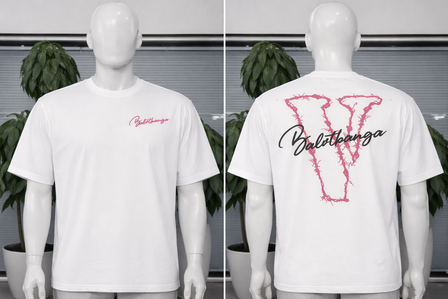 T-shirt Oversize Blanc “Balotbanga V” – Design Streetwear Graphique | Taille L