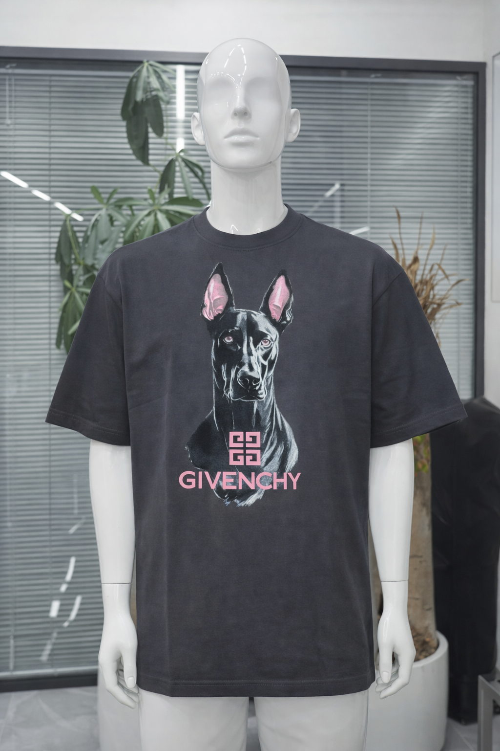 T-shirt Oversize Gris GIVENCHY – Print Chien Iconique | Taille XL