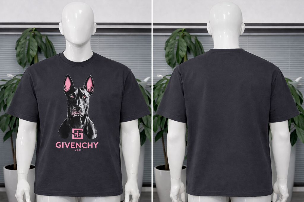 T-shirt Oversize Gris GIVENCHY – Print Chien Iconique | Taille XL