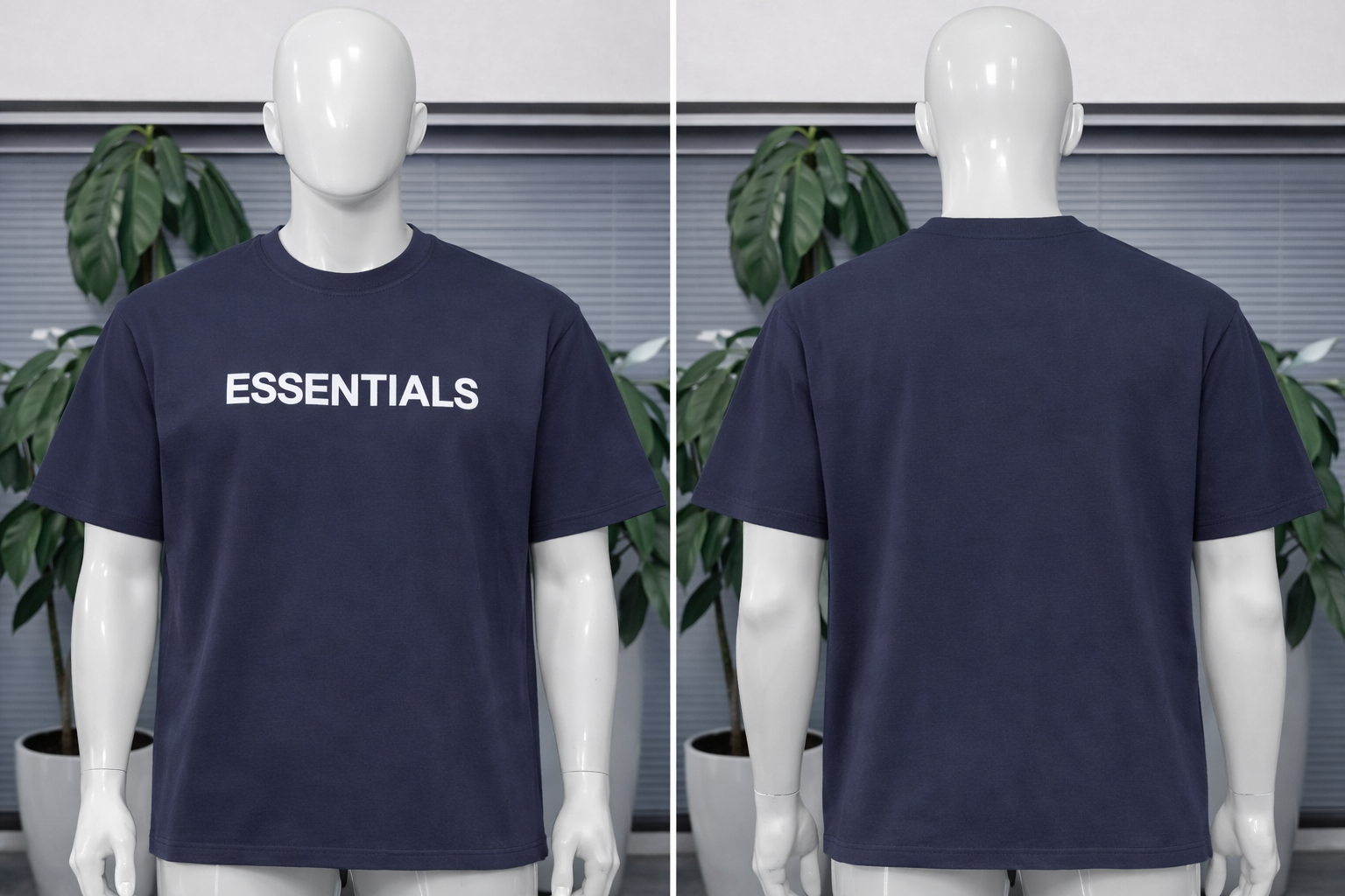 T-shirt Oversize Bleu Marine ESSENTIALS – Design Minimal | Taille XL