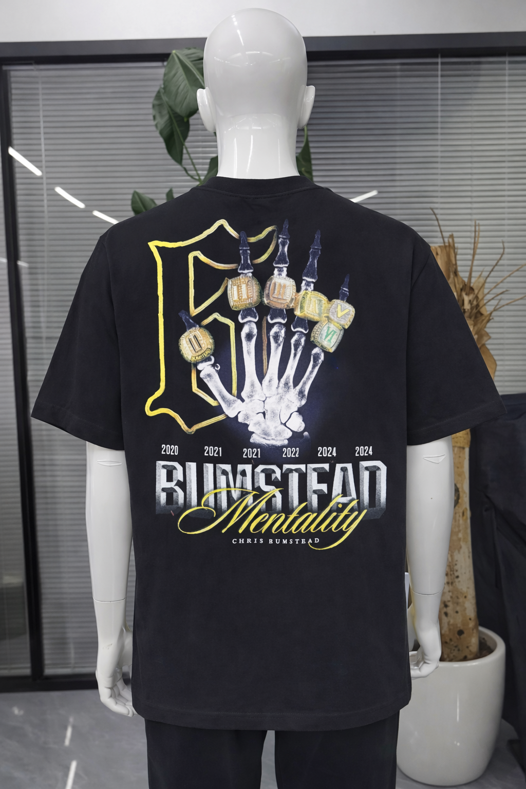 T-shirt Oversize Noir “BUMSTEAD Mentality” – Edition Champion | Taille L