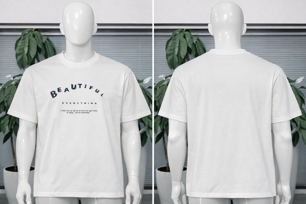 T-shirt Oversize Blanc “Beautiful Everything” – Design Minimal | Taille XL